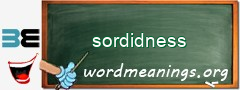 WordMeaning blackboard for sordidness